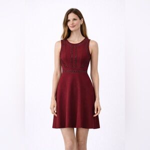 Romeo + Juliet Couture Maroon Studded Dress Size S NWT